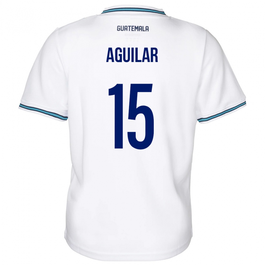 Hombre Camiseta Guatemala Carlos Aguilar #15 Blanco 1ª Equipación 24-26 La Camisa