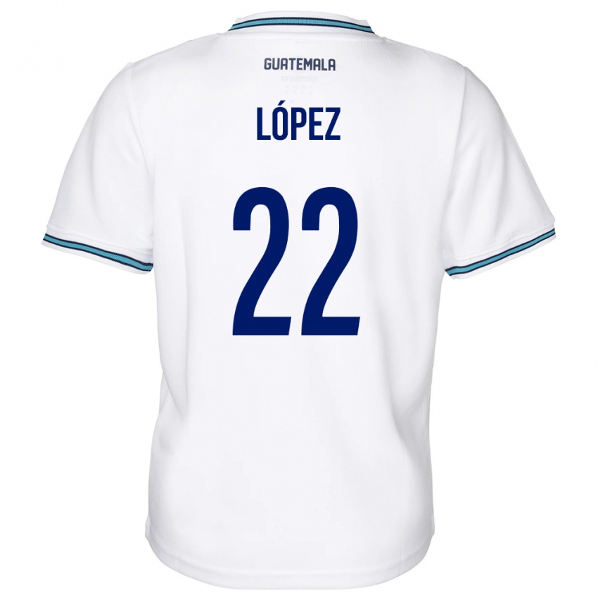 Hombre Camiseta Guatemala Whitney López #22 Blanco 1ª Equipación 24-26 La Camisa