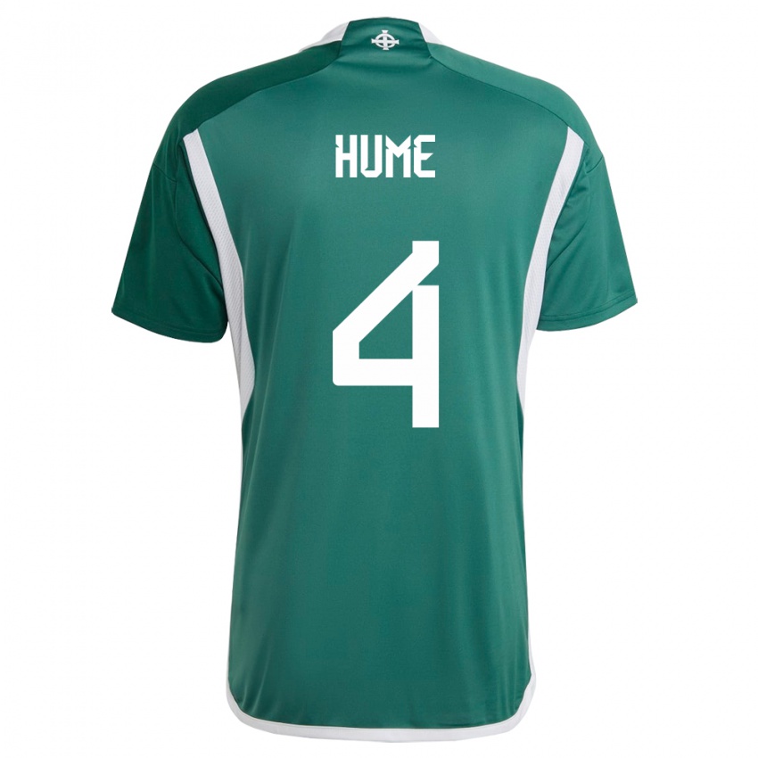 Hombre Camiseta Irlanda Del Norte Trai Hume #4 Verde 1ª Equipación 24-26 La Camisa