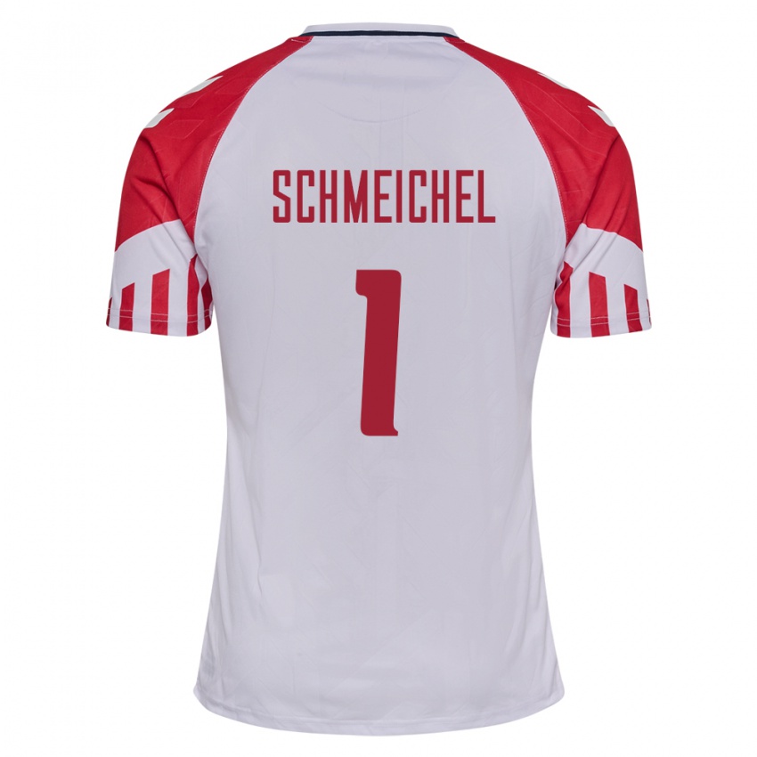 Hombre Camiseta Dinamarca Kasper Schmeichel #1 Blanco 2ª Equipación 24-26 La Camisa