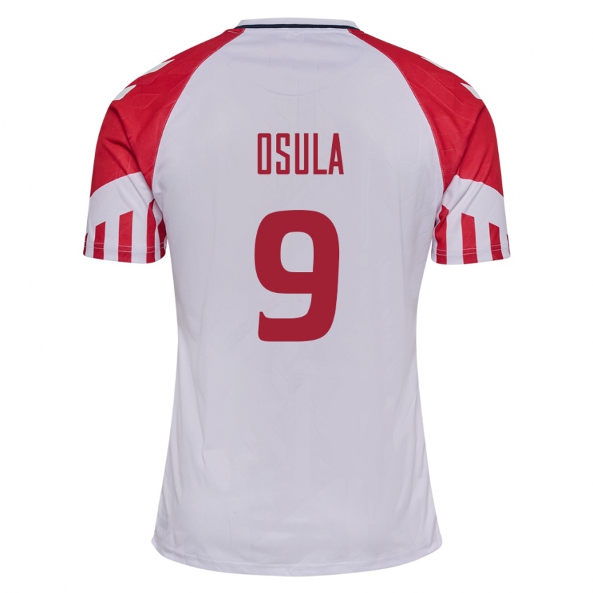 Hombre Camiseta Dinamarca William Osula #9 Blanco 2ª Equipación 24-26 La Camisa