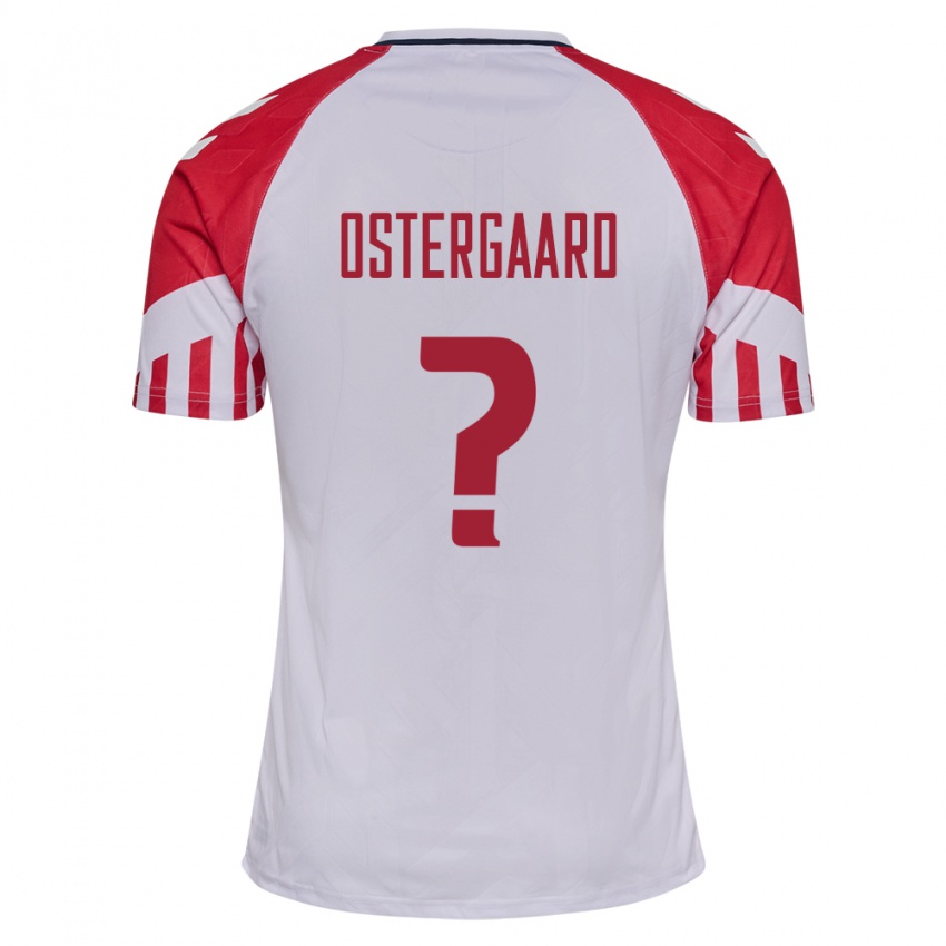 Hombre Camiseta Dinamarca Christian Östergaard #0 Blanco 2ª Equipación 24-26 La Camisa