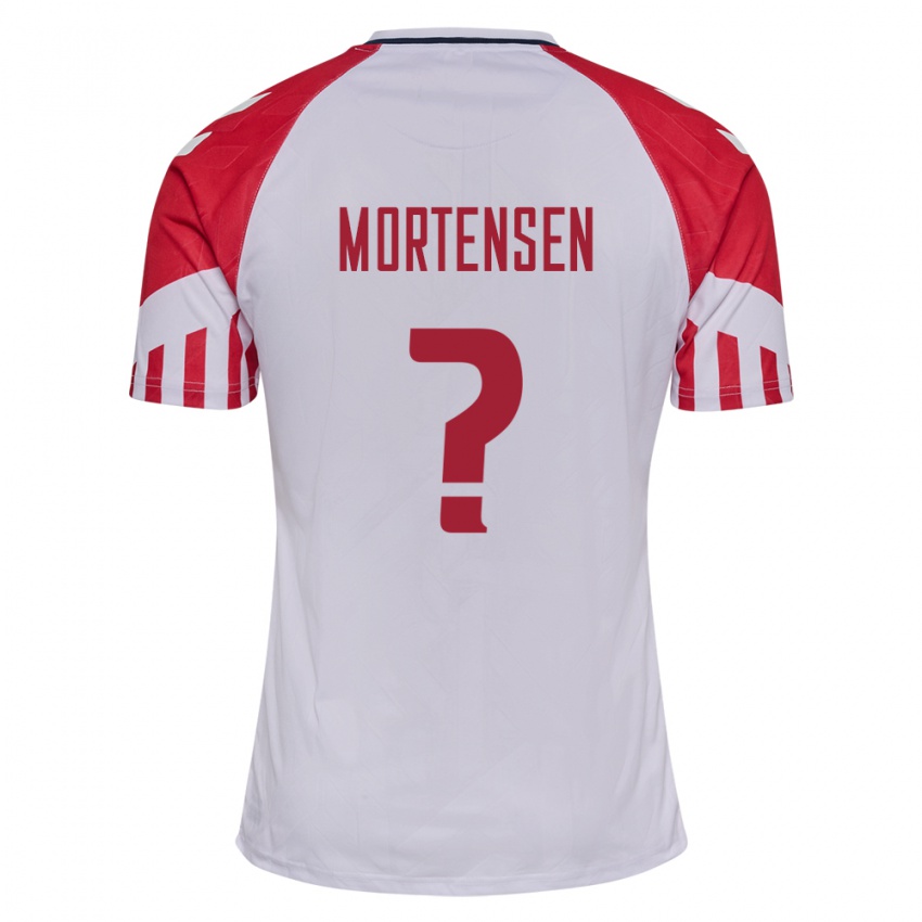 Hombre Camiseta Dinamarca Malthe Mortensen #0 Blanco 2ª Equipación 24-26 La Camisa