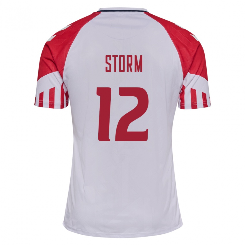 Hombre Camiseta Dinamarca Tobias Storm #12 Blanco 2ª Equipación 24-26 La Camisa