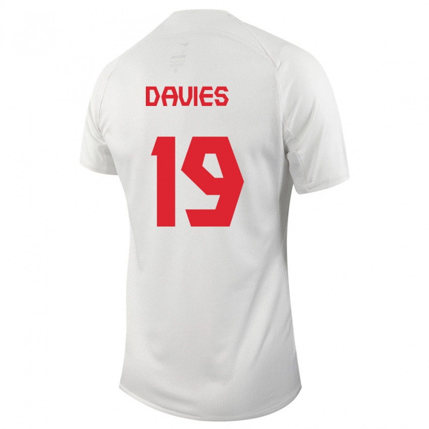 Hombre Camiseta Canadá Alphonso Davies #19 Blanco 2ª Equipación 24-26 La Camisa