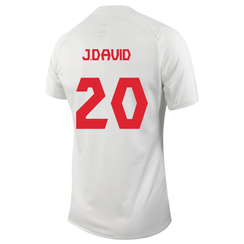 Hombre Camiseta Canadá Jonathan David #20 Blanco 2ª Equipación 24-26 La Camisa