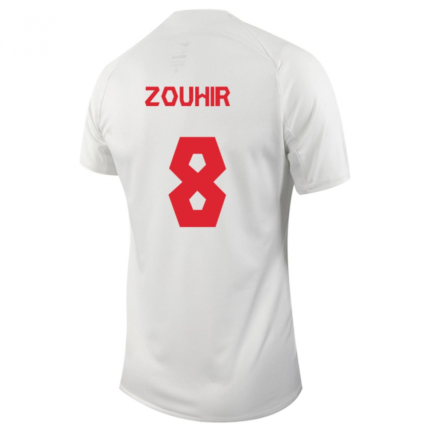 Hombre Camiseta Canadá Rida Zouhir #8 Blanco 2ª Equipación 24-26 La Camisa