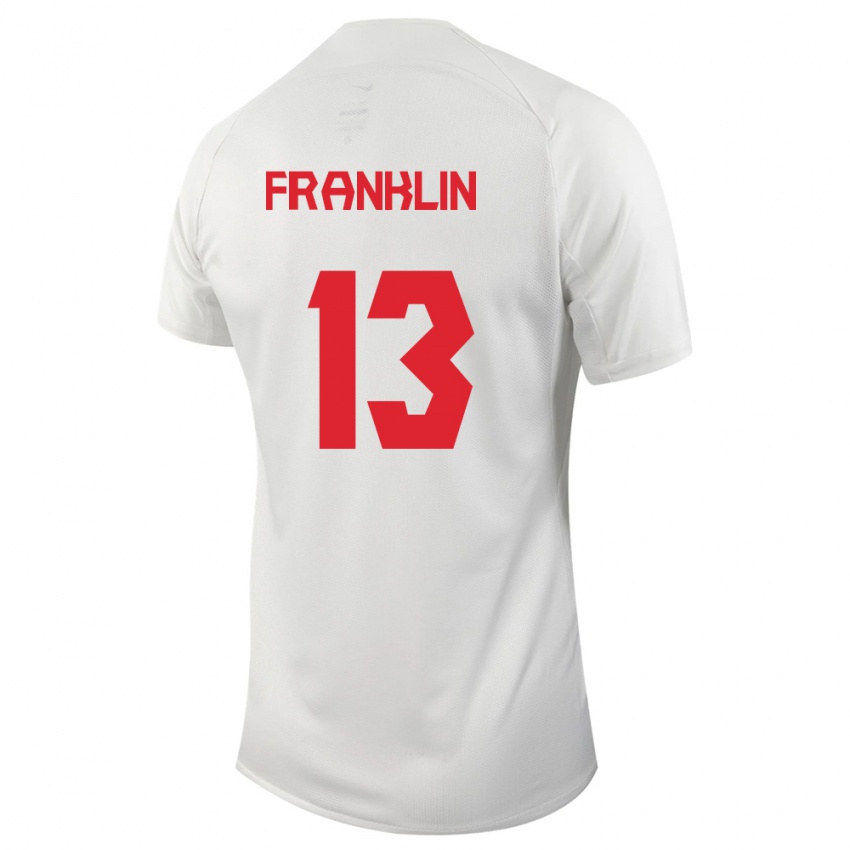 Hombre Camiseta Canadá Kobe Franklin #13 Blanco 2ª Equipación 24-26 La Camisa