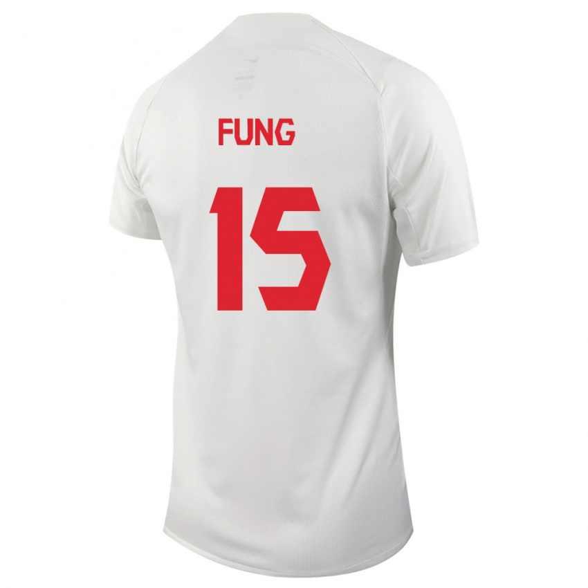 Hombre Camiseta Canadá Victor Fung #15 Blanco 2ª Equipación 24-26 La Camisa