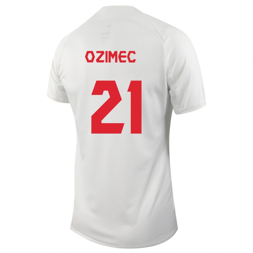 Hombre Camiseta Canadá Lucas Ozimec #21 Blanco 2ª Equipación 24-26 La Camisa