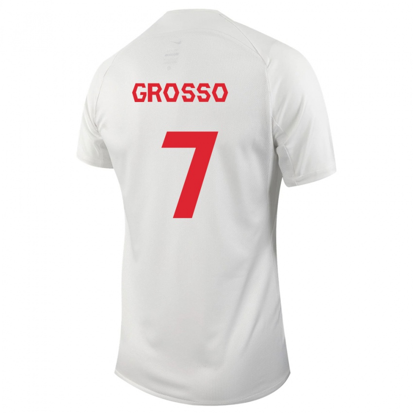 Hombre Camiseta Canadá Julia Grosso #7 Blanco 2ª Equipación 24-26 La Camisa