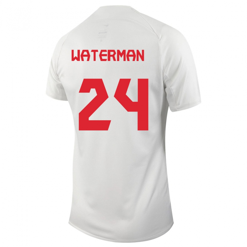 Hombre Camiseta Canadá Joel Waterman #24 Blanco 2ª Equipación 24-26 La Camisa