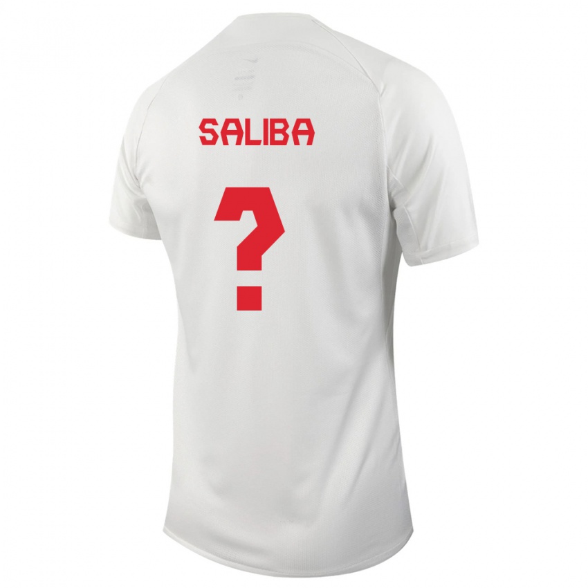 Hombre Camiseta Canadá Nathan Dylan Saliba #0 Blanco 2ª Equipación 24-26 La Camisa