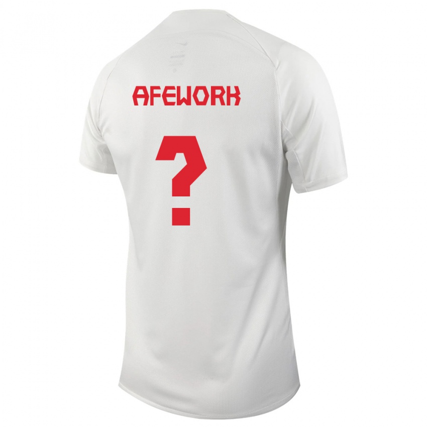 Hombre Camiseta Canadá Theo Afework #0 Blanco 2ª Equipación 24-26 La Camisa