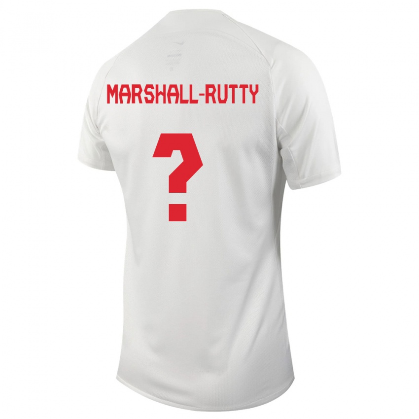 Hombre Camiseta Canadá Jahkeele Marshall Rutty #0 Blanco 2ª Equipación 24-26 La Camisa