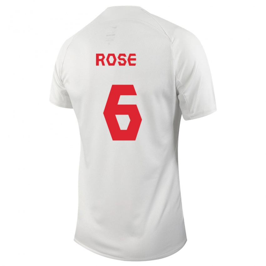 Hombre Camiseta Canadá Deanne Rose #6 Blanco 2ª Equipación 24-26 La Camisa