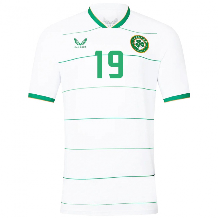 Hombre Camiseta Irlanda Troy Parrott #19 Blanco 2ª Equipación 24-26 La Camisa