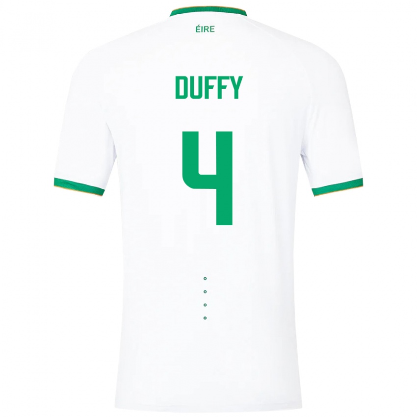 Hombre Camiseta Irlanda Shane Duffy #4 Blanco 2ª Equipación 24-26 La Camisa
