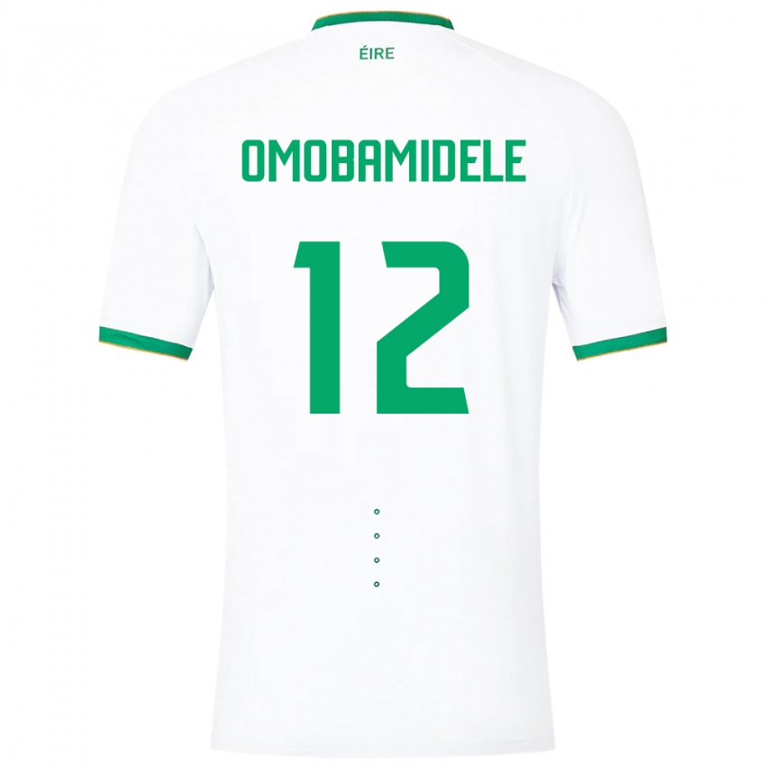 Hombre Camiseta Irlanda Andrew Omobamidele #12 Blanco 2ª Equipación 24-26 La Camisa