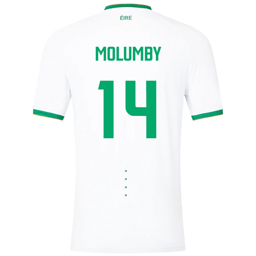 Hombre Camiseta Irlanda Jayson Molumby #14 Blanco 2ª Equipación 24-26 La Camisa