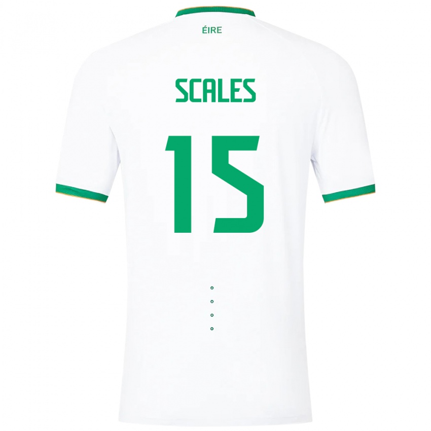 Hombre Camiseta Irlanda Liam Scales #15 Blanco 2ª Equipación 24-26 La Camisa