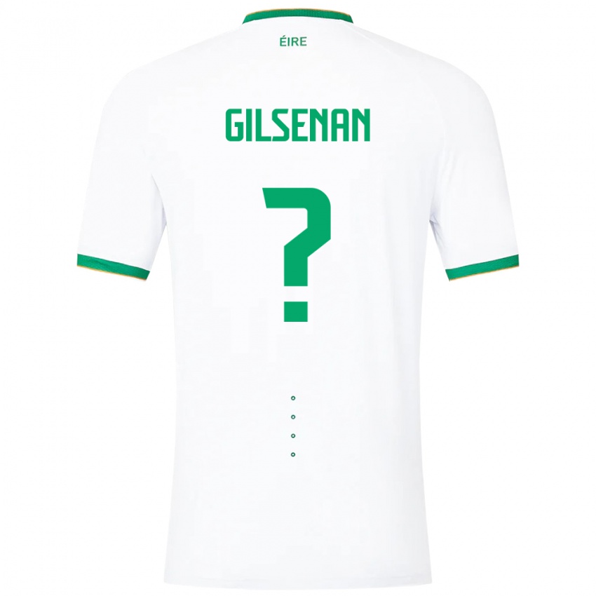 Hombre Camiseta Irlanda Zak Gilsenan #0 Blanco 2ª Equipación 24-26 La Camisa