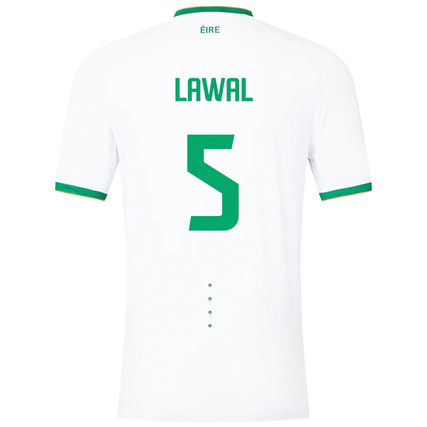 Hombre Camiseta Irlanda Bosun Lawal #5 Blanco 2ª Equipación 24-26 La Camisa