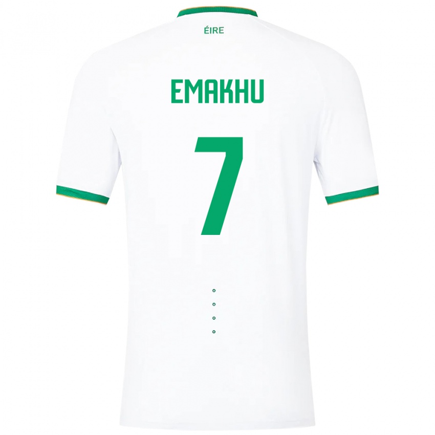 Hombre Camiseta Irlanda Aidomo Emakhu #7 Blanco 2ª Equipación 24-26 La Camisa