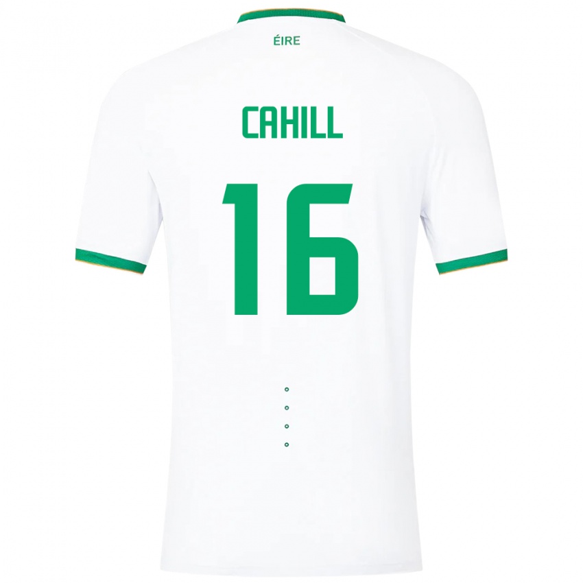 Hombre Camiseta Irlanda Killian Cahill #16 Blanco 2ª Equipación 24-26 La Camisa