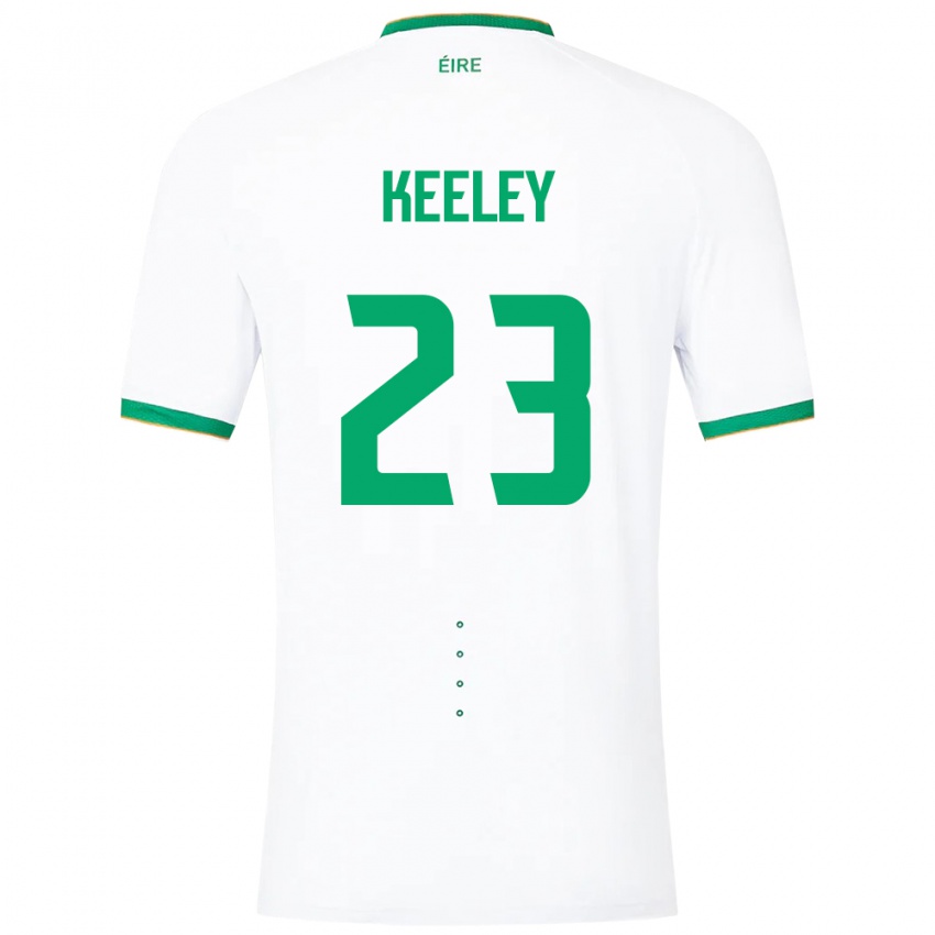 Hombre Camiseta Irlanda Josh Keeley #23 Blanco 2ª Equipación 24-26 La Camisa