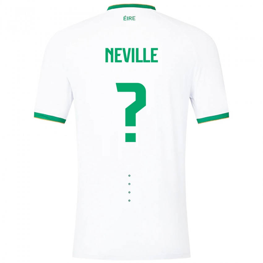 Hombre Camiseta Irlanda Harvey Neville #0 Blanco 2ª Equipación 24-26 La Camisa