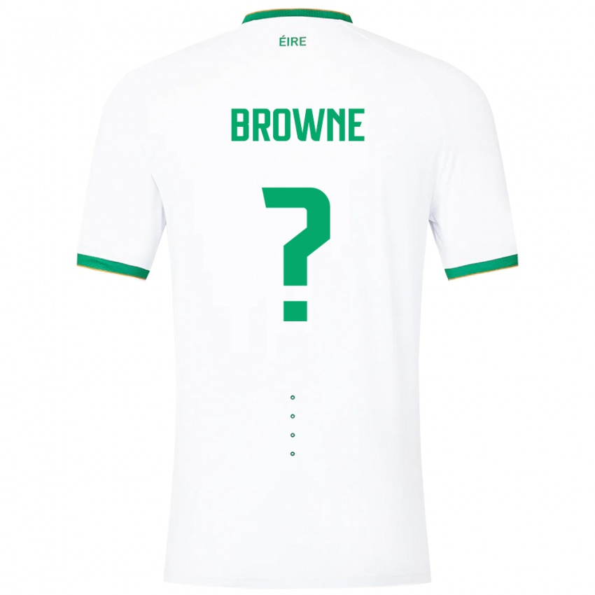 Hombre Camiseta Irlanda Luke Browne #0 Blanco 2ª Equipación 24-26 La Camisa
