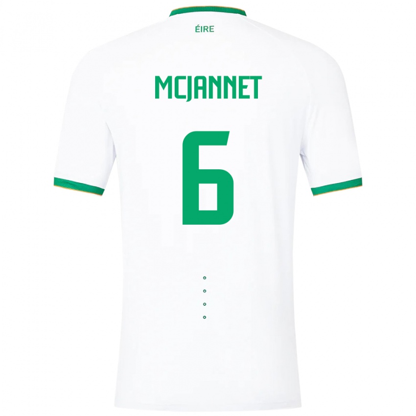 Hombre Camiseta Irlanda Ed Mcjannet #6 Blanco 2ª Equipación 24-26 La Camisa