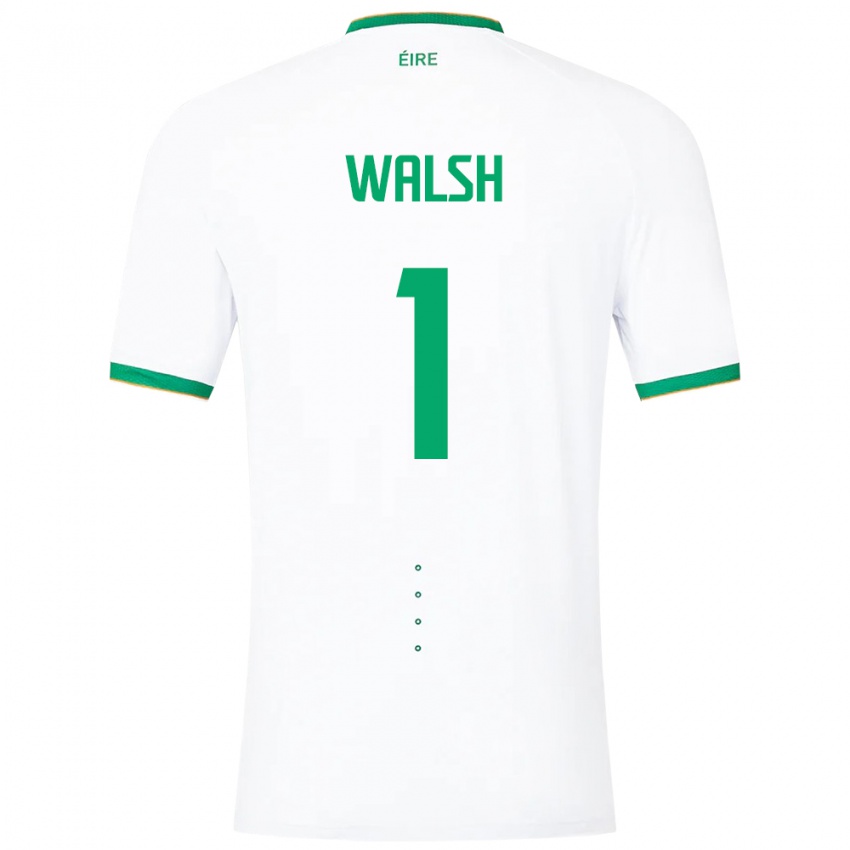 Hombre Camiseta Irlanda Conor Walsh #1 Blanco 2ª Equipación 24-26 La Camisa