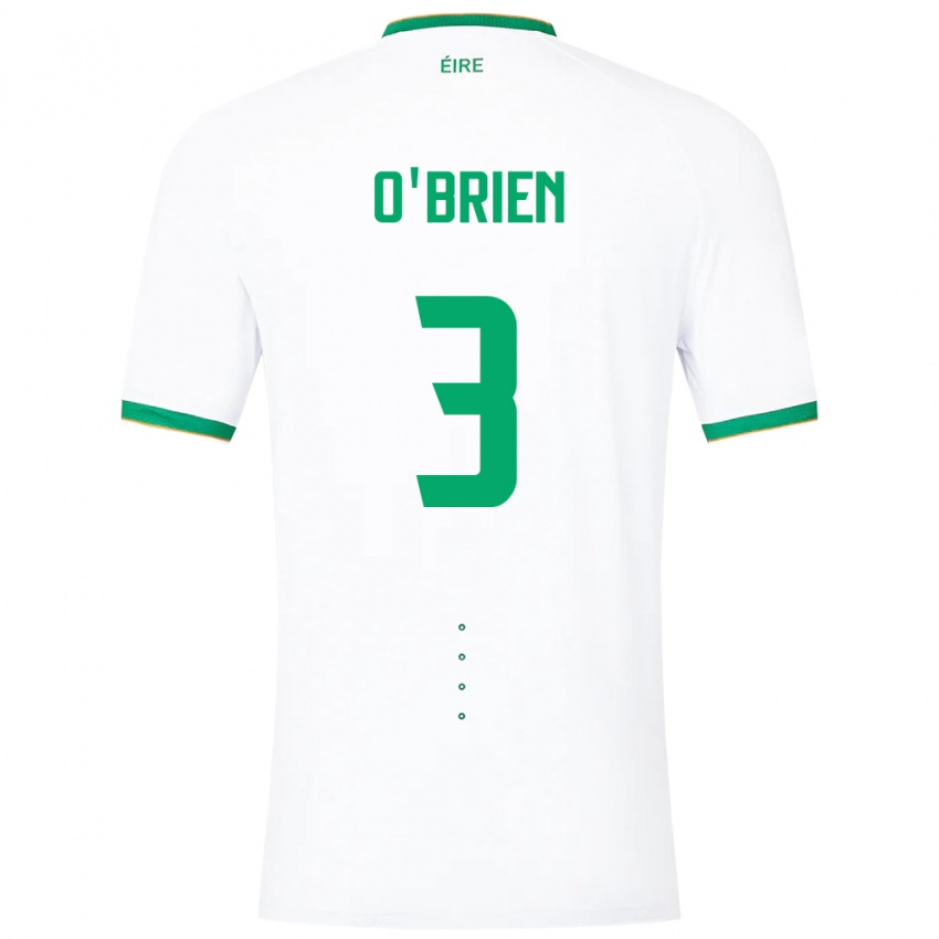 Hombre Camiseta Irlanda Luke O'brien #3 Blanco 2ª Equipación 24-26 La Camisa
