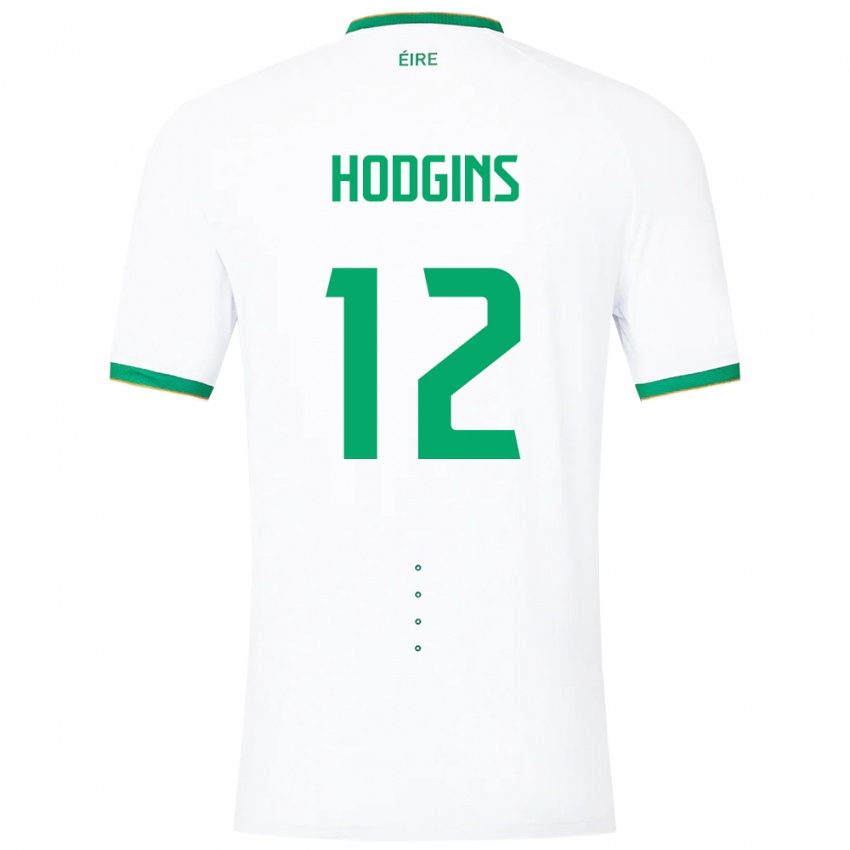Hombre Camiseta Irlanda Gavin Hodgins #12 Blanco 2ª Equipación 24-26 La Camisa
