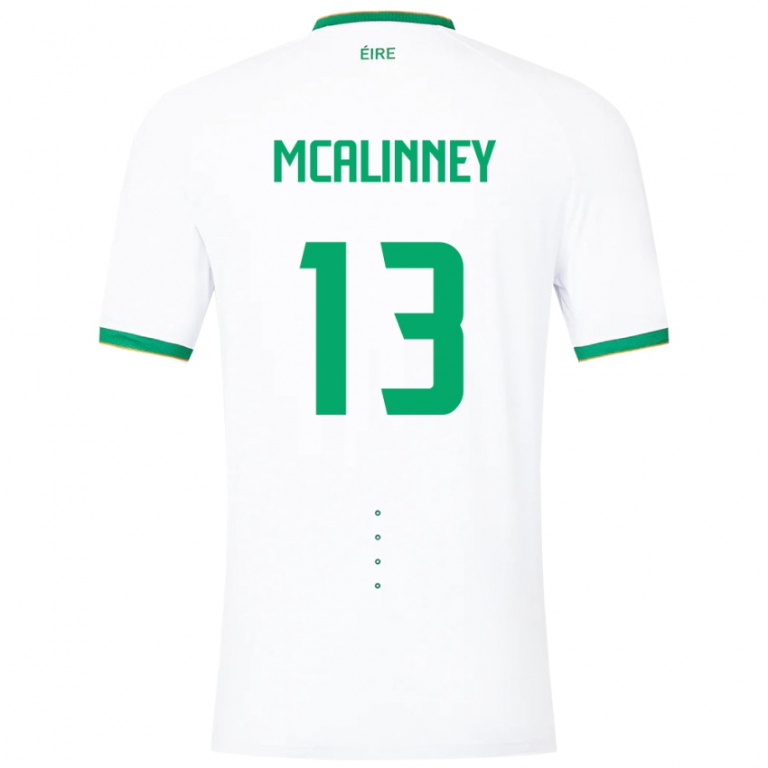 Hombre Camiseta Irlanda Liam Mcalinney #13 Blanco 2ª Equipación 24-26 La Camisa