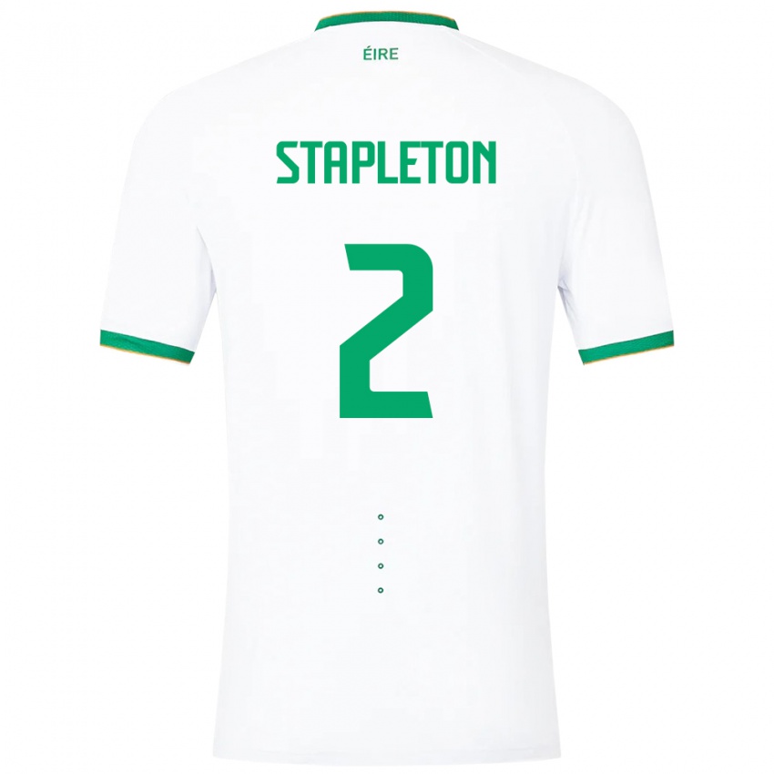 Hombre Camiseta Irlanda Jessie Stapleton #2 Blanco 2ª Equipación 24-26 La Camisa