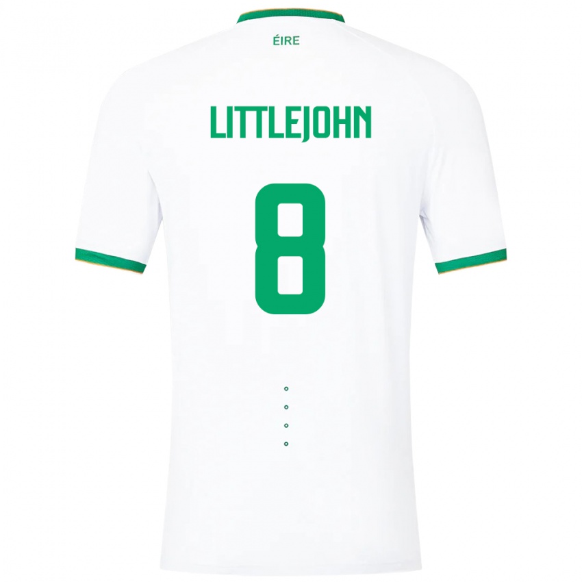 Hombre Camiseta Irlanda Ruesha Littlejohn #8 Blanco 2ª Equipación 24-26 La Camisa