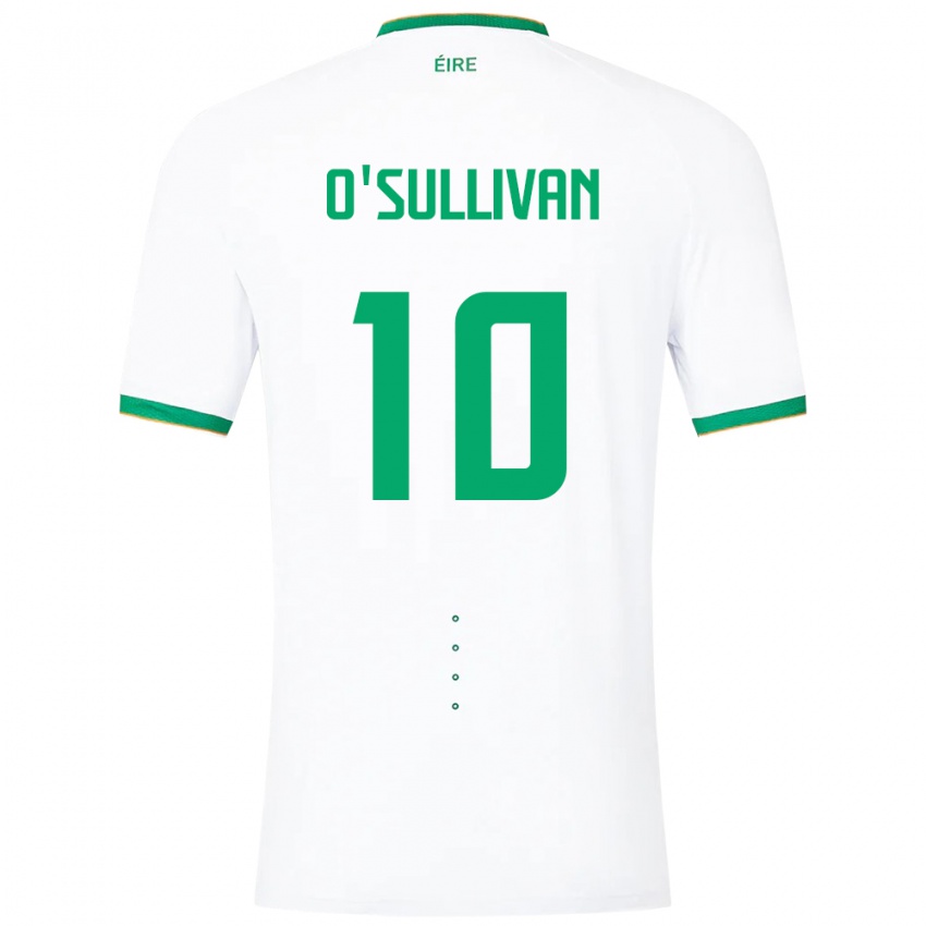 Hombre Camiseta Irlanda Denise O'sullivan #10 Blanco 2ª Equipación 24-26 La Camisa