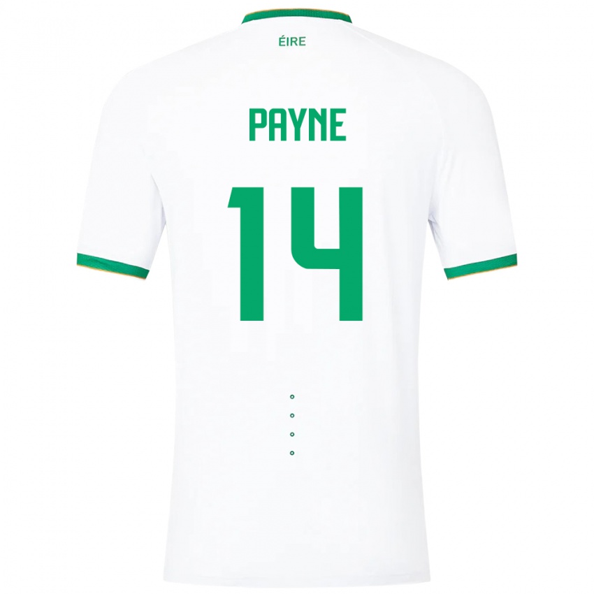 Hombre Camiseta Irlanda Heather Payne #14 Blanco 2ª Equipación 24-26 La Camisa