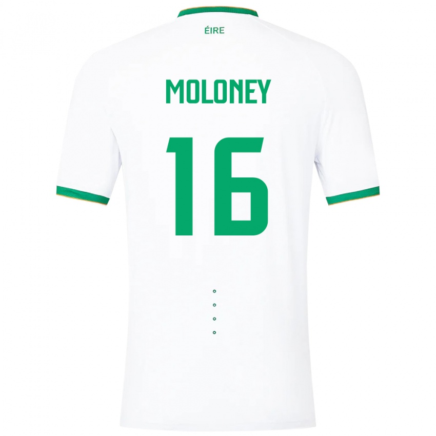 Hombre Camiseta Irlanda Grace Moloney #16 Blanco 2ª Equipación 24-26 La Camisa