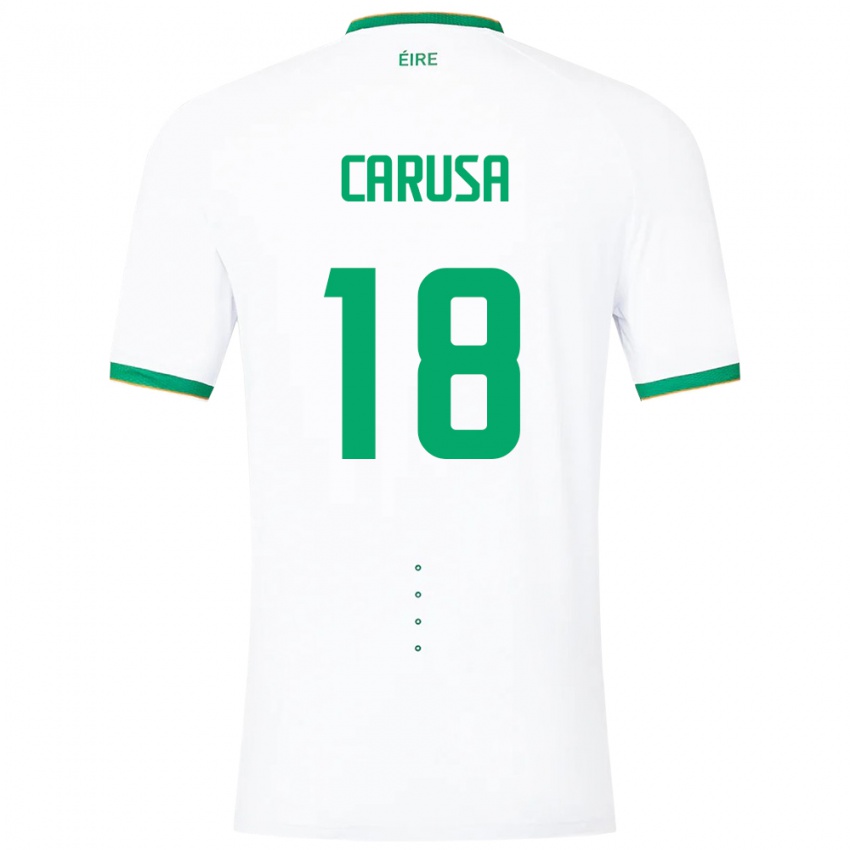 Hombre Camiseta Irlanda Kyra Carusa #18 Blanco 2ª Equipación 24-26 La Camisa