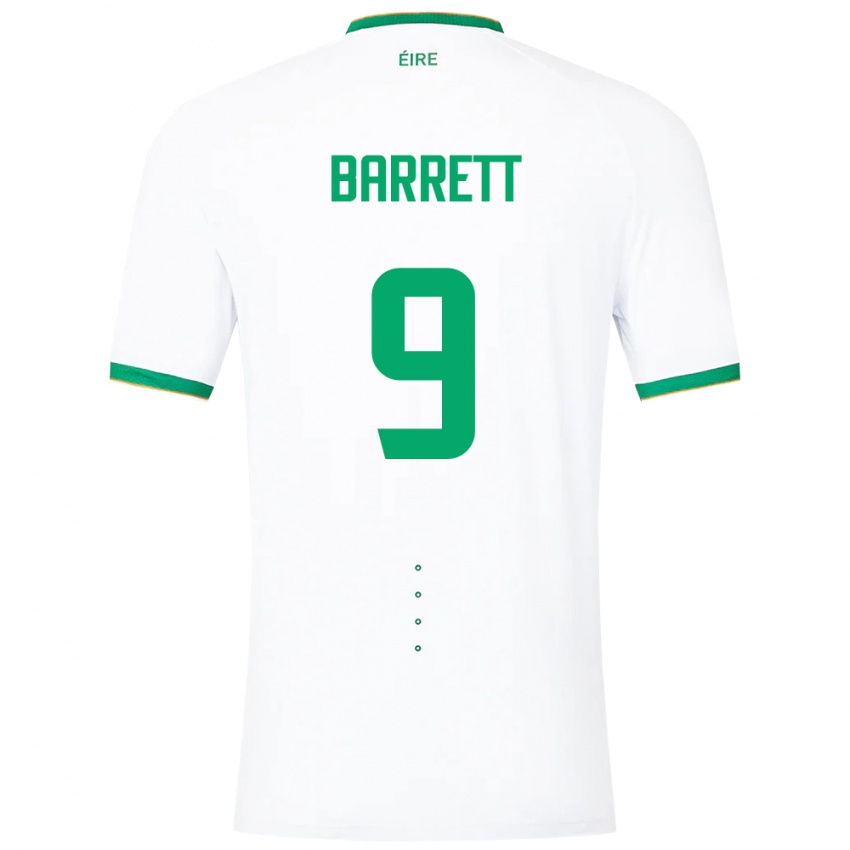 Hombre Camiseta Irlanda Amber Barrett #9 Blanco 2ª Equipación 24-26 La Camisa