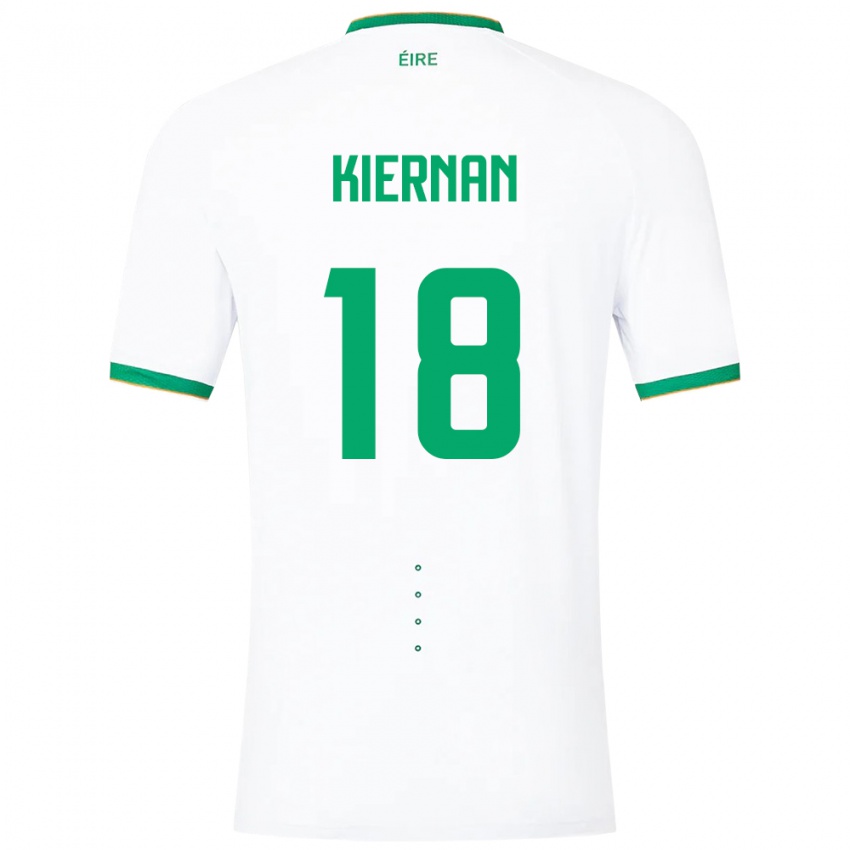 Hombre Camiseta Irlanda Leanne Kiernan #18 Blanco 2ª Equipación 24-26 La Camisa