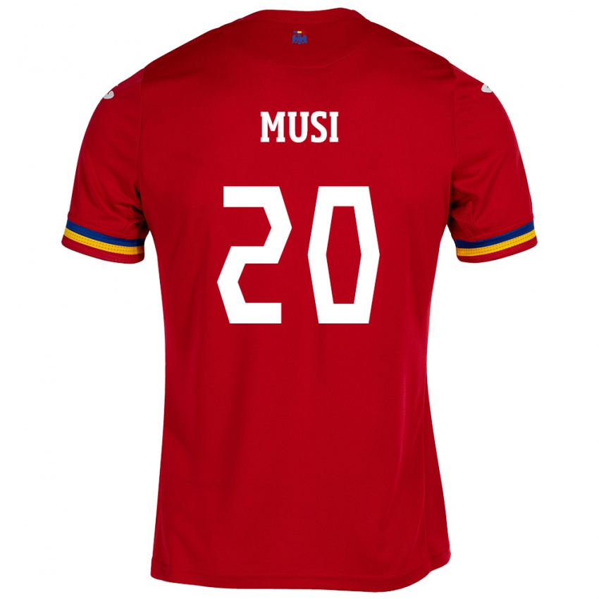 Hombre Camiseta Rumania Alexandru Musi #20 Rojo 2ª Equipación 24-26 La Camisa