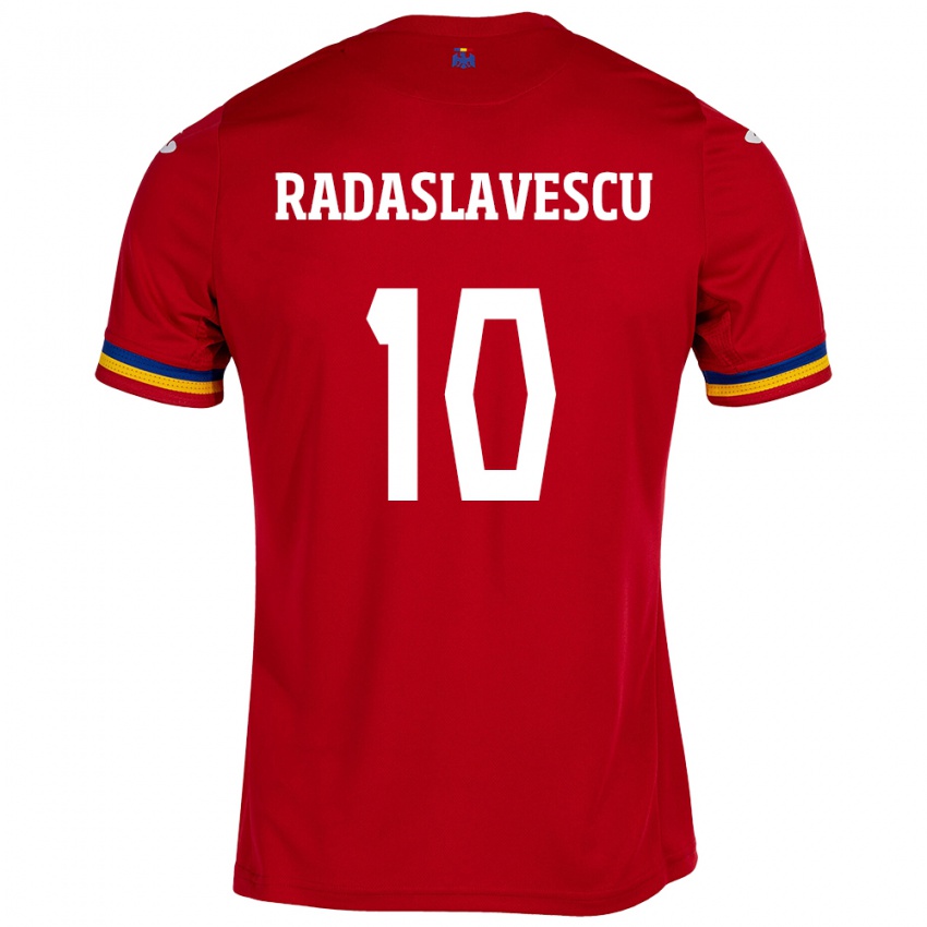 Hombre Camiseta Rumania Eduard Radaslavescu #10 Rojo 2ª Equipación 24-26 La Camisa