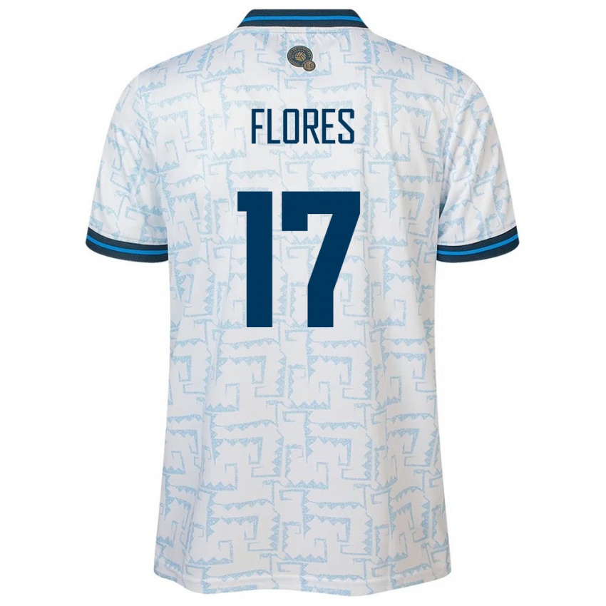 Hombre Camiseta El Salvador Diego Flores #17 Blanco 2ª Equipación 24-26 La Camisa