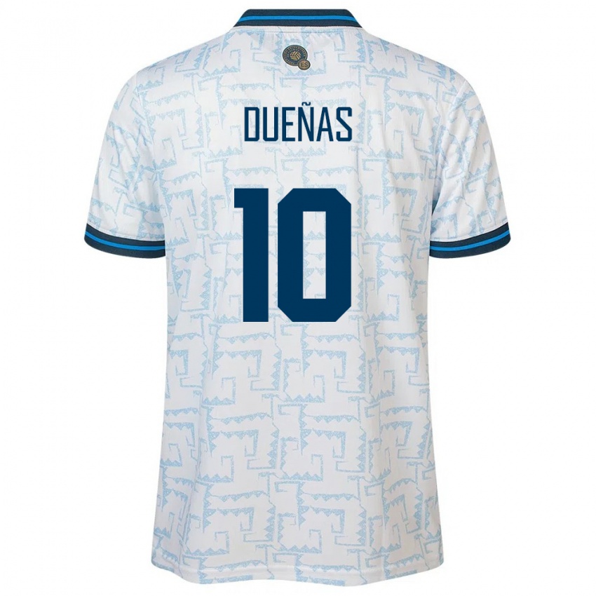 Hombre Camiseta El Salvador Enrico Dueñas #10 Blanco 2ª Equipación 24-26 La Camisa