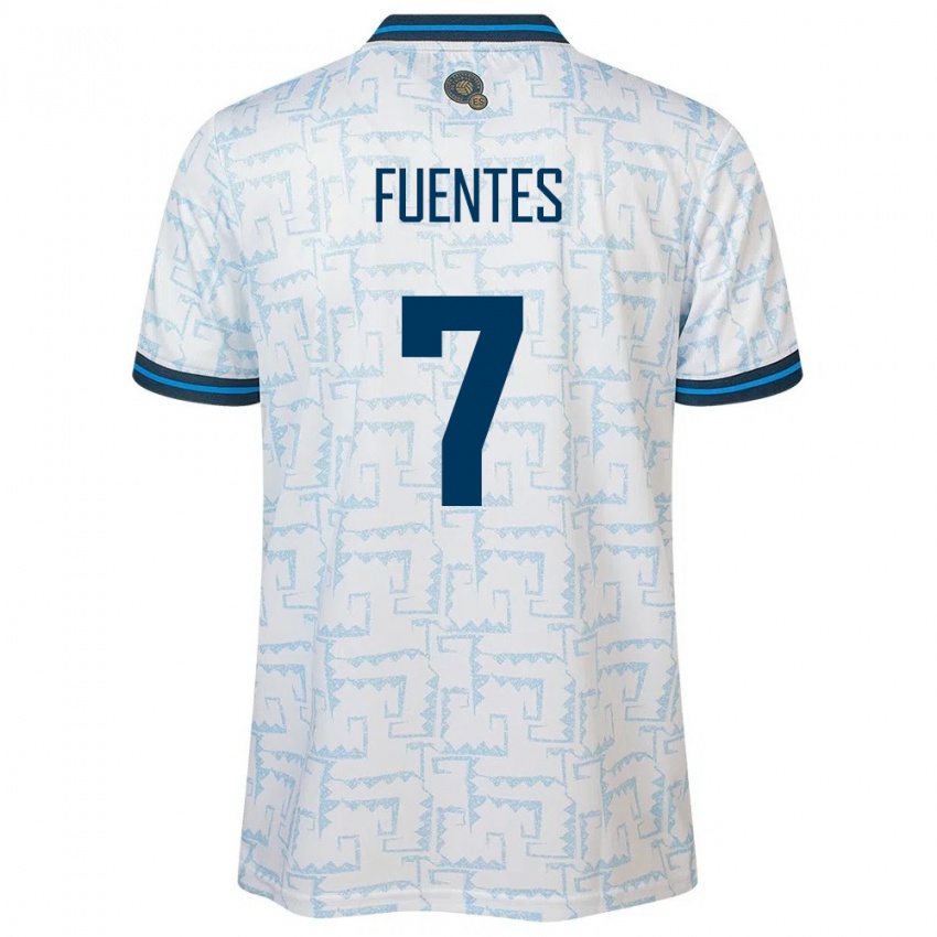 Hombre Camiseta El Salvador Danielle Fuentes #7 Blanco 2ª Equipación 24-26 La Camisa